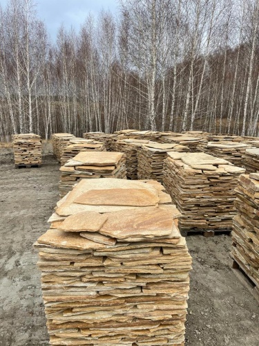 Плитняк златолит жёлтый для фасада 1,5-3 см купить в Артёмовском